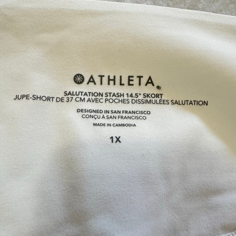 Athleta Salutation Stash 14.5" Skort White Powervita Active Size 1X NWT $79 - Picture 5 of 7